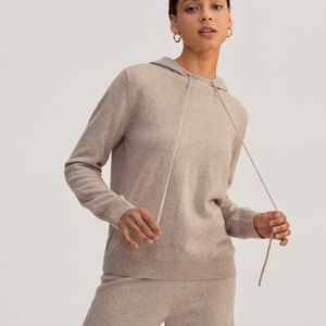 Lilysilk Pullover Cashmere Knit Hoodie Sweater
